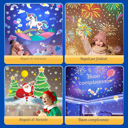 Proiettore Stelle Soffitto,315Colori+15Film Luce Notturna Bambini,Bluetooth Musica Carillon Neonati,Ricaricabile&Telecomando Gioco Bambino 1 2 3 4 5 anno,Regalo Neonato Regalo Bambina 1 2 3 4 5 6 anni